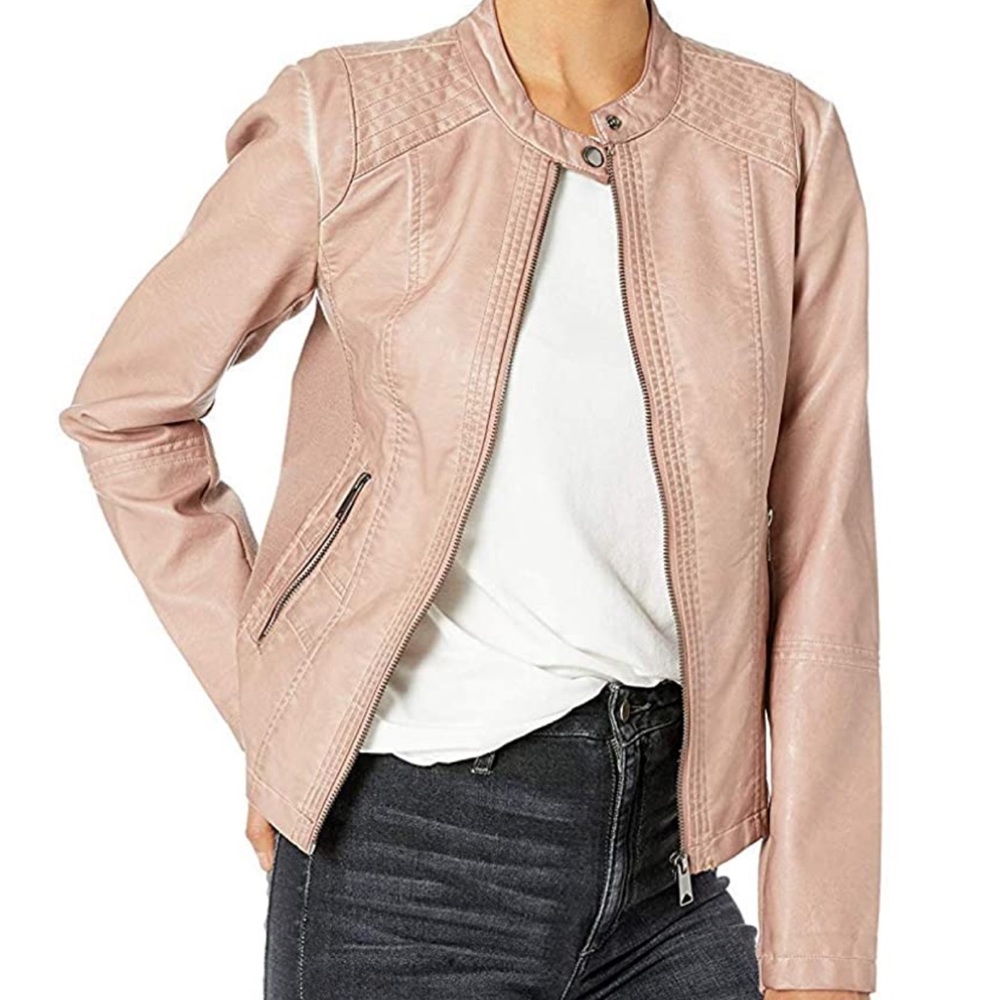 A.N.A Leather Jacket Blush Color